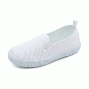 Boys Girls White Cloth Shoes Students Indoor Shoes Dance Shoes Kindergarten White Shoes