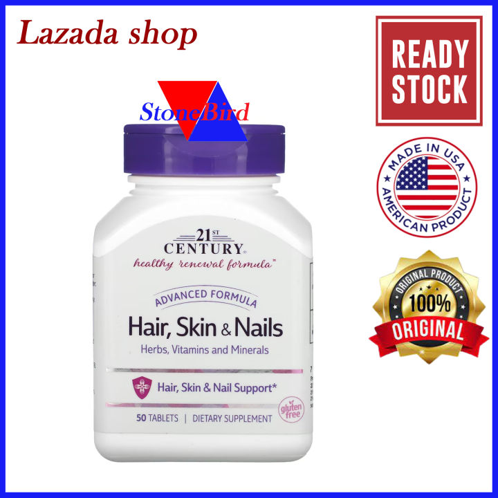 21st Century, Advanced Formula Hair, Skin & Nails, 50 Tablets | Lazada