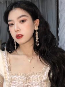 ems fashion hypoallergenic Korean Elegant Diamond Pearl Earrings Fashion Simple Earrings