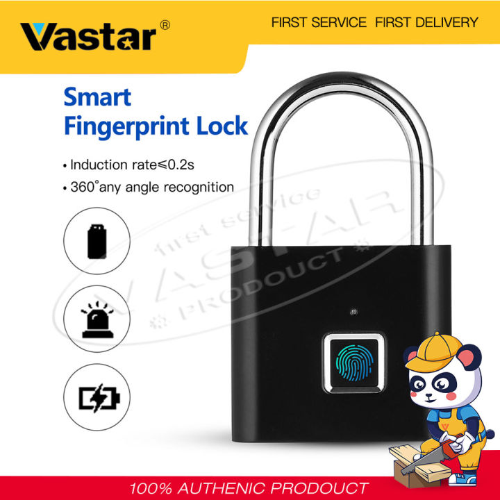 Vastar Fingerprint Padlock Padlock for cabinet/warehouse/steel door ...