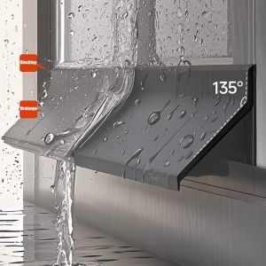 JIYAN2866 50cm Rubber Window Water Blocking Bar Sealing Function Ainproof Water Backflow Sealing Strip Easy Installation Window Edge Waterproof Rain Flashing Board Home Window