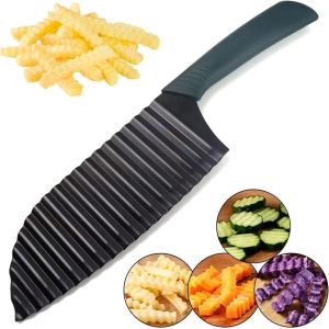 Stainless Steel Potato Wave Cutting Knife Wolf Teeth Potato Slicer Vegetable Carrot Crinkle Wavy Knife Kitchen Tools