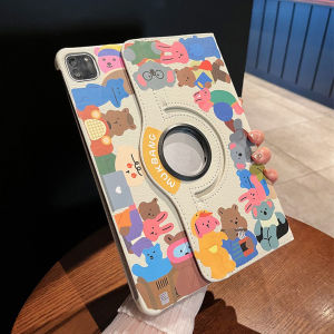 CrashStar 360° Rotatable Stand Flip Leather Tablet Case With Fashion Sticker For XiaoMi Tablet Pad 11 inch 5 6 Pro 12.4 inch 6s 7 RedMi Pad 12.1 inch Pro 11 inch 8.7 inch SE Anti-fall Tab Case XiaoMi RedMi MPad Cover Casing Shell With Foldable Holder