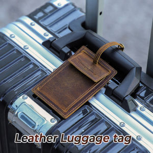 CONTACTS Genuine Leather Personalized Custom Luggage Tags With Apple Airtag Case Travel Accessories Suitcase Tag Travel Business Bag Tags