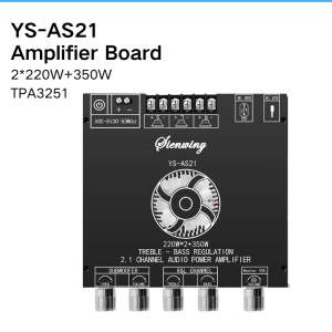 YS-AS21 2*220W+350W TPA3255 Bluetooth Amplifier Board 2.1Ch Subwoofer Theater Audio Stereo Board
