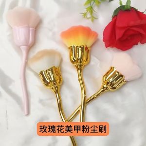 Rose Flower Shape Makeup Brush for Loose Powder Foundation Blush Manicure Nail Art Dust Brush Beauty Nail Brush Cleaner Manicure Tools Make Up Tools Accessories