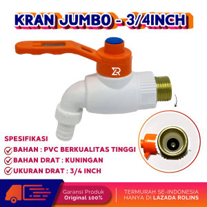 Kran Air Tembok 1/2 3/4 inch Kran Jumbo PVC PRR Drat Kuningan Engkol
