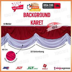 BENDERA BACKGROUND KARET 6 METER (10 GELOMBANG)