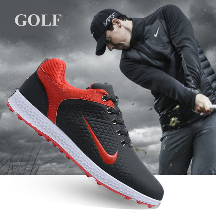 2021 Autumn New Golf Shoes Men Boys Leather Golf Shoes Light Weight