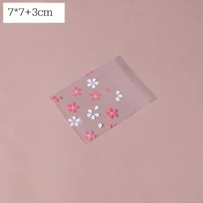 100pcs 5.5x8.5 CM Sweet Floral Cookie Bag Candy Cookie Plastic Pastry Heat Seal Handmade Wrapper Gift packaging bag baking tool suitable for packaging candy and cookies