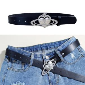 Artistic Youth Belt Adjustable Leather Waist Belts Stretchy Thin Waist Belts for Modern Women