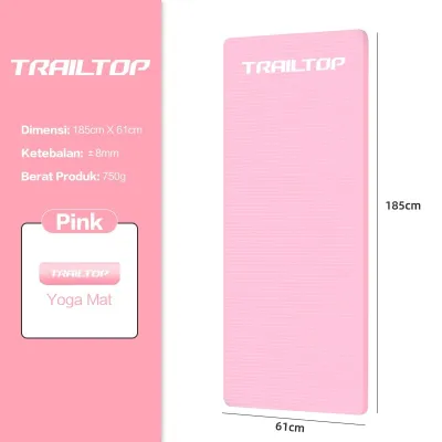 TrailTop Matras Olahraga 8/10MM Matras Yoga Premium Anti Slip Yoga Mat Karpet Olahraga Workout