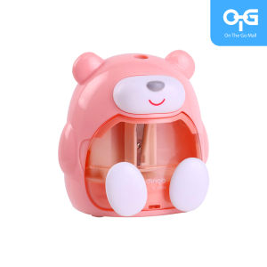 On The Go Mall Adorable Battery-Operated Bear-Shaped Pencil Sharpener with Shavings Container for Kids & Students