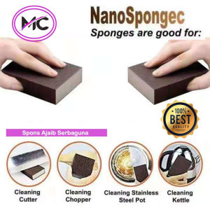 Spons Cuci Piring Penggosok Kerak Noda Gosong Panci 2 pcs Spon Sponge Praktis Pembersih Karat Noda Bandel Wajan