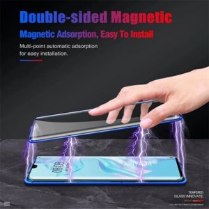 360 Full Cover For Huawei Mate 50 Pro Case Double Sided Magnetic Adsorption Metal Tempering Glass Protection Case For Mate 50Pro