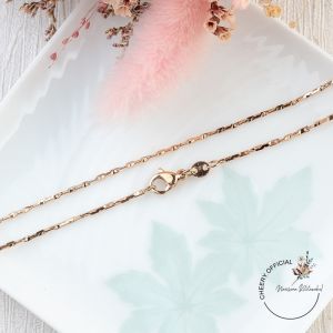 สร้อยคอเกาหลี สร้อยคอสีโรสโกลด์ 18k สร้อยคอแฟชั่น พร้อมส่ง