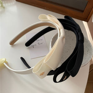 [fenggongshuode] French Vintage Bowknot Hair Band Solid Color Bow Hairband For Girls Minimalist Fashion Head Hoop Hair Accessories