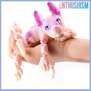 【Enthusiasm】🌟🌟【Hot Sale】🎈 3D Printed Sphynx Cat Animal Toy Realistic Hairless Figurine Cat Fidget Toy For Cat Lover Collector Home Decoration