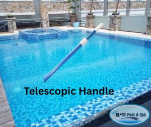 Durable Aluminum Telescopic Pool Pole 2-Section 8ft-16ft for Efficient Cleaning