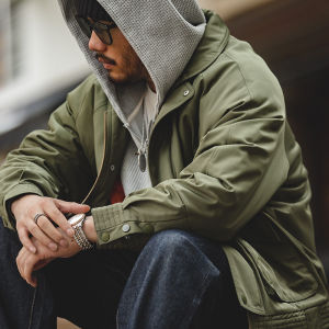 Maden brand tooling style men winter 2024 autumn new tough guy Japanese retro bomber jacket thick coat warm boyfriend cotton pocket male cotton jacket