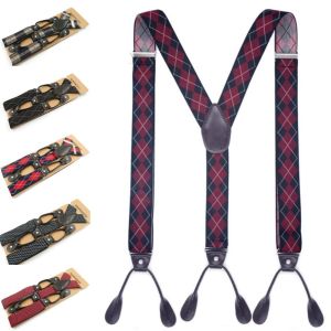 MADEWITH Heavy Duty Mens Suspenders Adjustable Multiple Styles Button End Suspenders Tuxedo Stretch Y-Back Suspenders Wedding