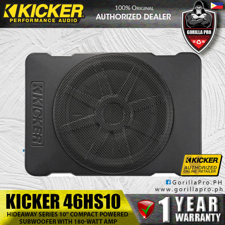 NEW!!! Kicker 46HS10 Hideaway Series 10" compact powered subwoofer with 180watt amp HS10