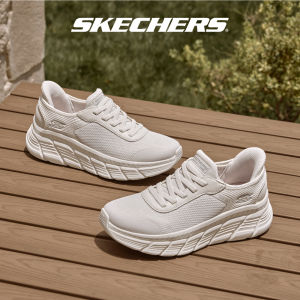 Skechers สเก็ตเชอร์ส รองเท้าลำลองผู้หญิง Women Slip-ins BOBS Sport B Flex Hi Linear Force Casual Shoes - 117391-WHT
