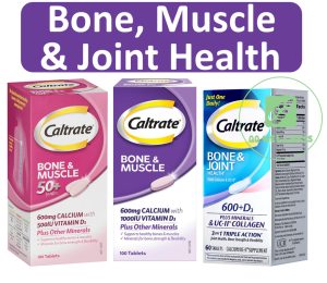 Caltrate Bone Muscle Joint Health Calcium Vitamin D Minerals UCII Collagen 60/100/200 Tablets