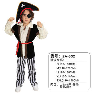 OXO Halloween cos Costume Childrens Stage Dance Clothes for Boys Caribbean Pirate Ship Captain Clothes Dress up