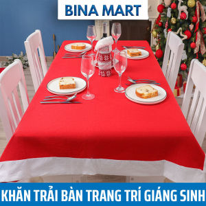 Khăn trải bàn giáng sinh khăn trải bàn hình chữ nhật trang trí giáng sinh trang trí lễ hội - kích thước 178cm x 132cm - BINA MART
