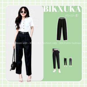 Quần Baggy Cạp Cao  lưng cao 1 khuy trước tôn dáng siêu xinh  chất vải tuyết mưa cao cấp  Q05