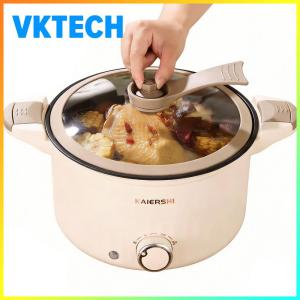 Cooking Non-Stick Pan Stainless Steel Liner Small Electric Hot Pot 3 Files Adjustable for Soup Porridge Pasta Steak Fried Eggs