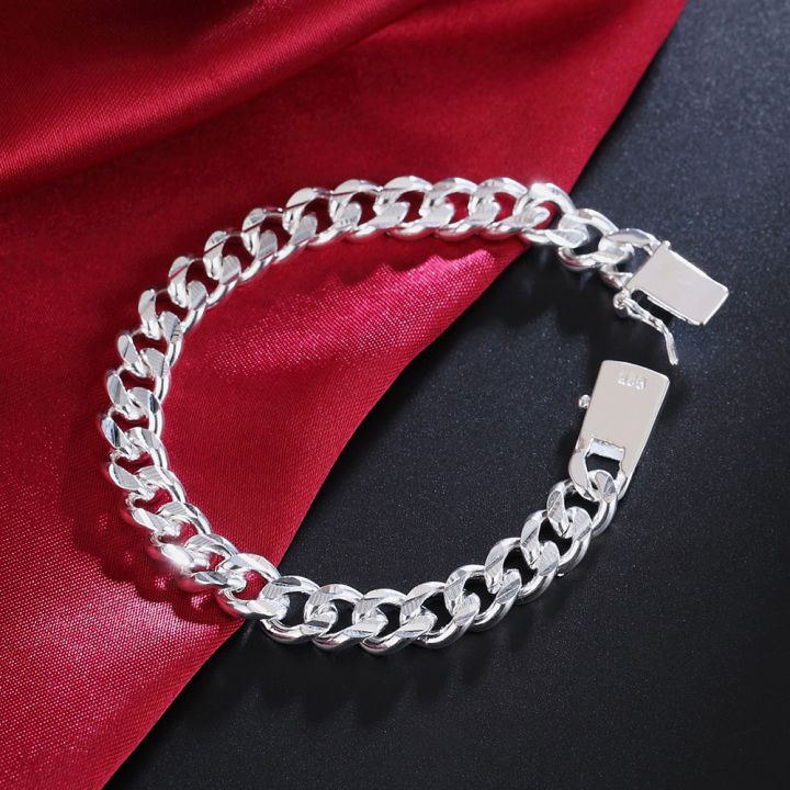%E3%80%90Hot%20item%E3%80%91%20New%20925%20Sterling%20Silver%20Solid%208/10mm%20Chain%20Bracelet%20Men%20Women%20Chain%20Noble%20Wedding%20Jewelry%20Charms%20Party%20Birthday%20-%20Image%206
