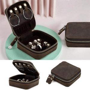 Genuine Leather Pouch Cowhides Watches Case Box for Travelling Portable Ornament Accessory Storage Bags Box