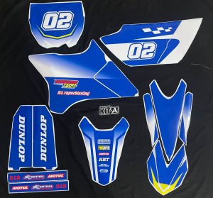 Decal sticker New YZ 85 stiker full body Motif Kombinasi Biru Putih Racing Team