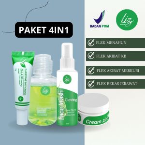 Elzet Skincare BPOM Paket 4in1 Sabun Cream Siang Salep Malam Whiteng Toner Exfoliating Pengelupasan Bopeng Pemutih Kulit Wajah Kusam Glowing Penghilang Flek Hitam Membandel