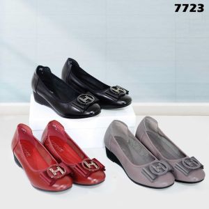 Sepatu Wedges Wanita Kulit Premium Import J7723 Sepatu Pesta Wanita Import Sepatu Kerja Kekinian (+Box) Import