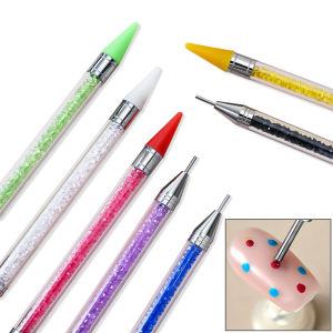 ZEEMIN 1pcs Rhinestone Picker Dotting Pen Nails Art Crystal Double Head Point Drill Pen Gem Picker Wax Pencil for DIY Clay Jewelry Tool