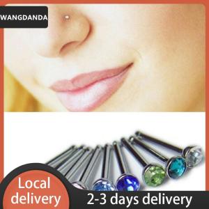 [COD] WANGDANDA Ship within 24 hours 36X  Rhinestone Nose Ring Bone Stud Stainless Steel Body  Jewelry