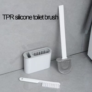 oilet toilet brush with holder set punch-free Bathroom cleaning long handle silicone brush set