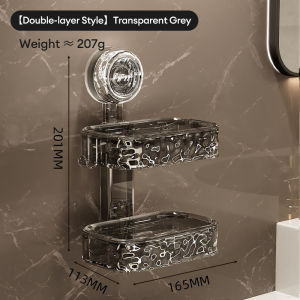 KEVE Wave-Shaped Soap Holder Organizer With Suction Cups Soap Dishes Soap Storage Bathroom Organizer