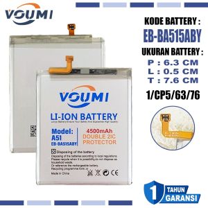 VOUMI EB-BA515ABY Baterai Battery Double IC Power high Capacity Compatible Hp Samsung A51 SM-A515F
