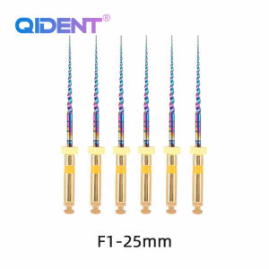 6PCS/Box Dental Files  Cleaning Super Rotary Endodontic Niti File Rainbow Color Thermal Activation Motor Dentist Tools