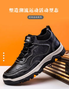 รองเท้าผู้ชายรองเท้าเดินป่าผ้าฝ้ายเดี่ยวแบบใหม่สำหรับฤดูใบไม้ร่วงและฤดูหนาวรองเท้าลำลองหนังกลางแจ้งรองเท้ากีฬาพื้นหนากันน้ำกันลื่นสำหรับผู้ชาย