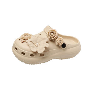[Free Shipping] WomenS Croc Shoes 2025 New Summer Outdoor Thick-Soled Height-Increasing Breathable Non-Slip Two-Way Wear Beach Sandals
