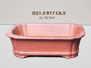 Ang Chữ Nhật Gốm Tàu CPD1001 Bonsai Mini D21.5 R17 C6.5 LL 18x14x5 ang chữ nhật men rỉ sắt chậu bonsai mini để bàn.