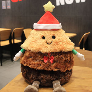 2022 New Christmas Decoration 45CM Luminous Singing Santa Claus Pillow Hat Gingerbread Man Doll Plush Baby Children Kids Birthday Xmas Gift Room Decor