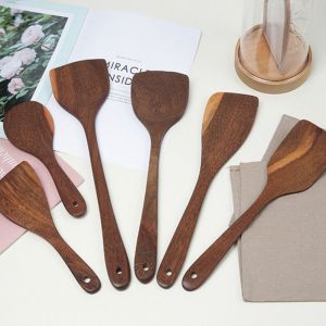 JACKJONES Gift Natural Health Kitchenware Rice Spoon Heat Resistant Wooden Turner Cooking Utensil Shovel Wood Spatula
