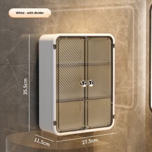 JJT  Tủ đựng giấy vệ sinh gắn tường hiện đại có cửa trong suốt và kệ lưu trữ cho việc sắp xếp phòng tắm gọn gàng