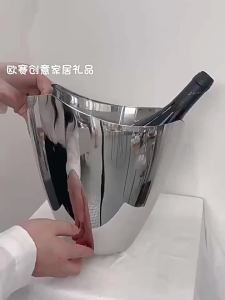 Sacesr Stainless Steel Ice Bucket Large Capacity Ice Bar Accessories Champagne Wine Bottles Coolers Portable Beer Whiskey Cooler 3M8Q4